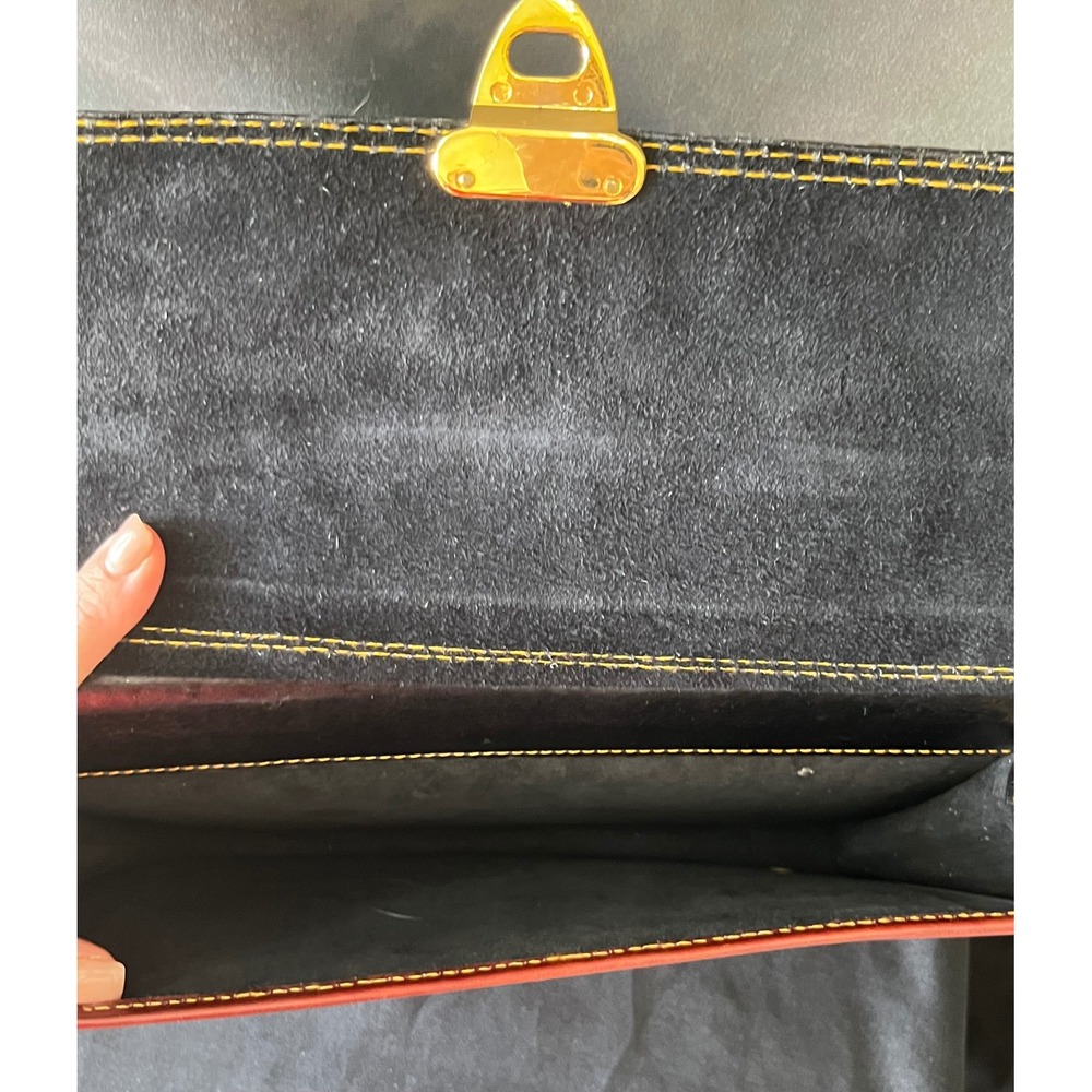 Wolf Thailand Leather‎ Briefcase Satchel Bag Top Handle Crossbody Strap - Picture 7 of 16